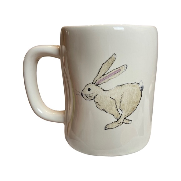 NEW Rae Dunn “Hunny Bunny" Large Ceramic Mug Black Letters 5"T 3.5"W - Picture 3 of 5